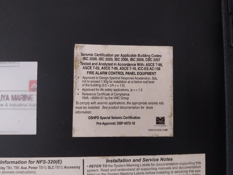 Honeywell Notifier Nfs-320 Intelligent Addressable Fire Alarm Control Panel