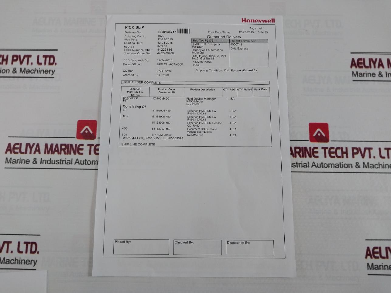 Honeywell R450.1 Field Device Manage Experion Pks Fdm Dvd Kit Rev.1