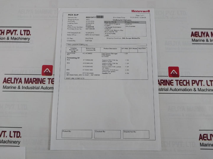Honeywell R450.1 Field Device Manage Experion Pks Fdm Dvd Kit Rev.1