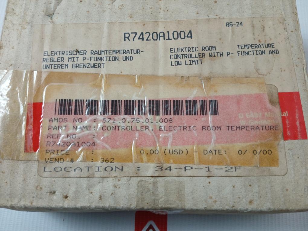 Honeywell Room Temperature Controller With Low Limit R7420A1004