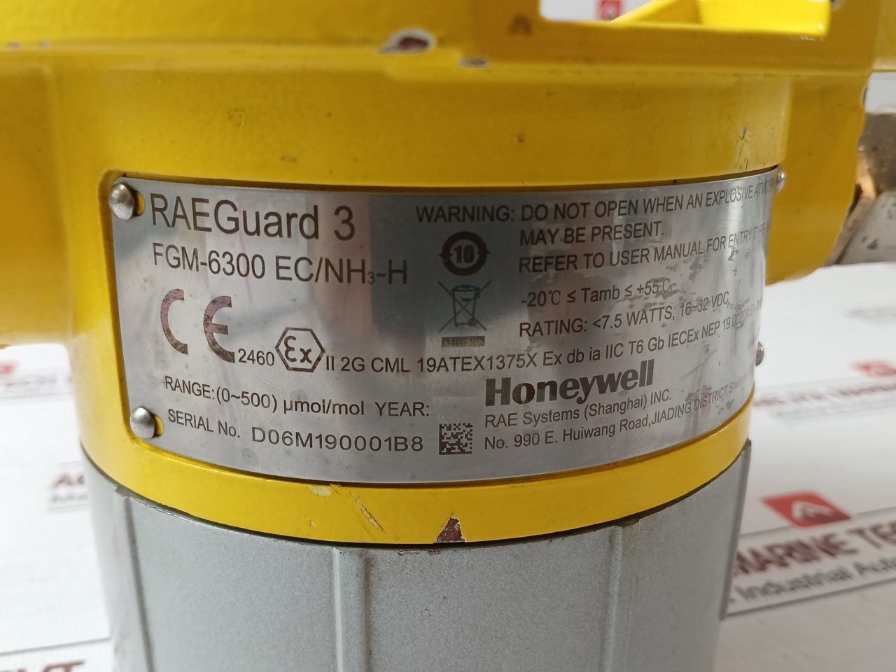 Honeywell Raeguard 3 Fixed Gas Detector Fgm-6300 7.5 W/16-32Vdc