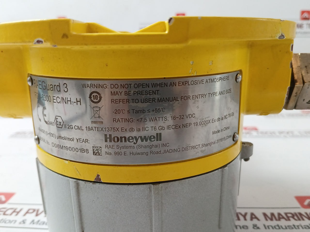 Honeywell Raeguard 3 Fixed Gas Detector Fgm-6300 7.5 W/16-32Vdc