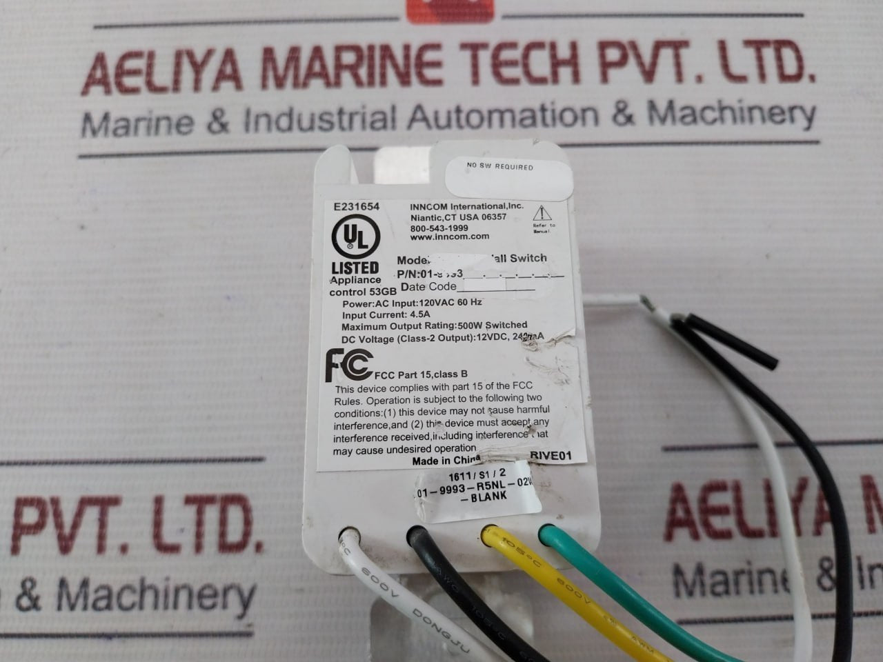 Honeywell S217R5 Wall Switch 120Vac 60Hz 4.5A E231654 Rive01