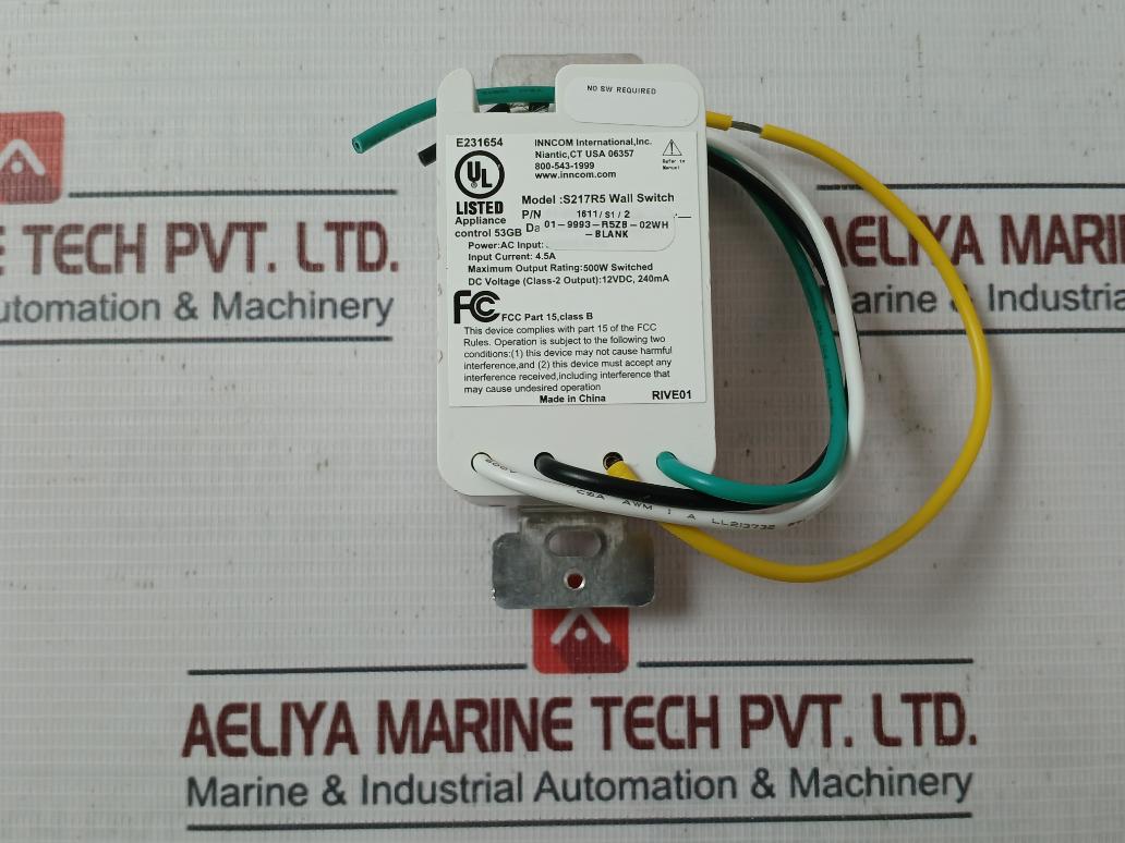 Honeywell S217R5 Wall Switch Blank System Controller 120Vac 60Hz