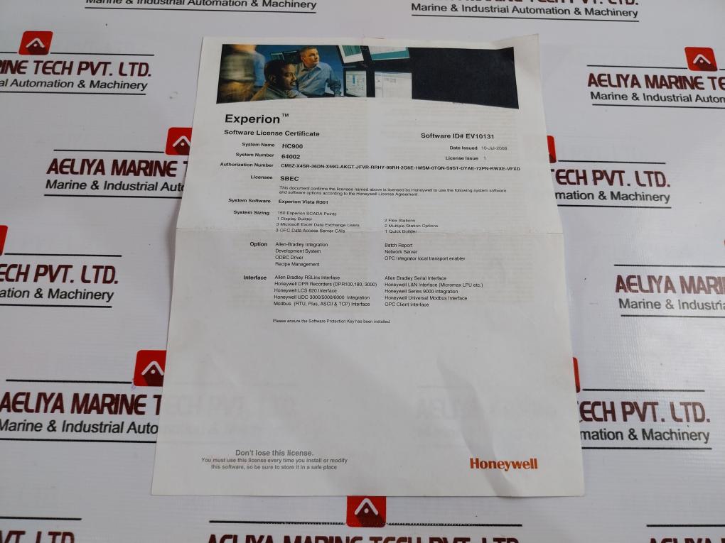 Honeywell Safenet EP-DONUSB Experion Vista R301 Application Software DVD And USB
