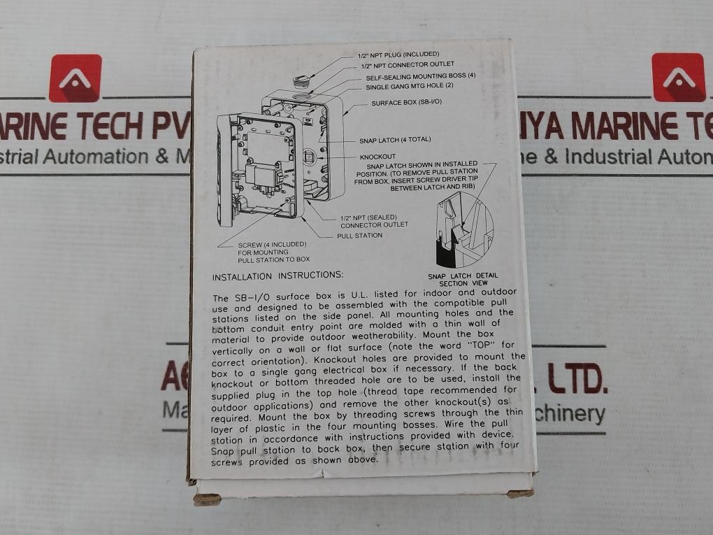 Honeywell Sb-i/O Surface Mount Back Box 52014 Rev B 7 83008 10543 3