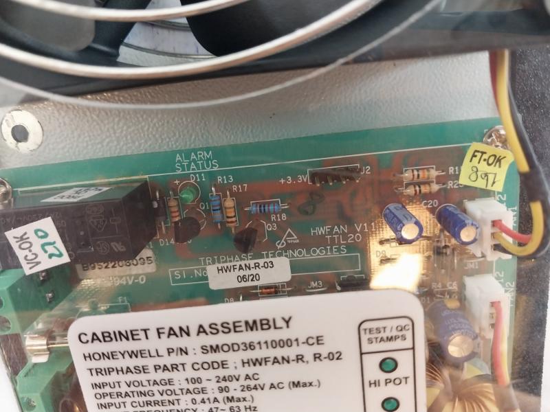 Honeywell Smod36110001-ce Cabinet Fan Assembly 100-240Vac 0.41A 47-63Hz