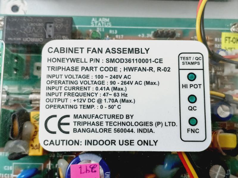 Honeywell Smod36110001-ce Cabinet Fan Assembly 94V-0