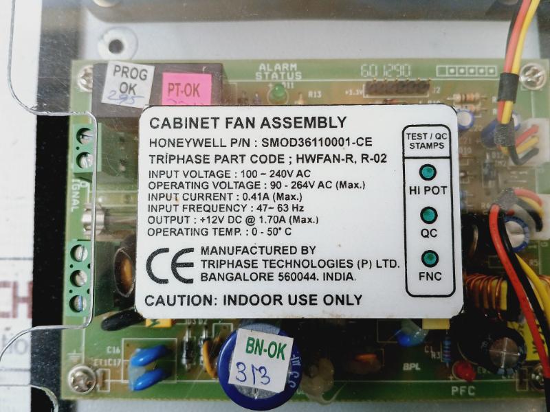 Honeywell Smod36110001-ce Cabinet Fan Assembly Hwfan-r R-02 100 240V Ac