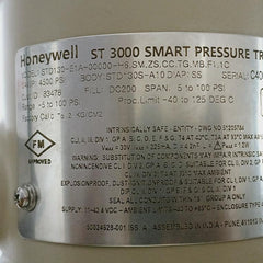 Honeywell St 3000 Smart Pressure Transmitter Std130-e1a-00000-h6 4500 Psi