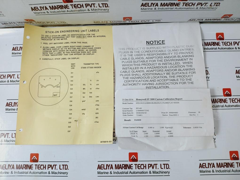 Honeywell St 3000 Smart Pressure Transmitter Std130-e1a-00000-h6 4500 Psi