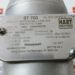 Honeywell St 700 Smart Pressure Transmitter S256414Sk6H4 -20 C To +70 C