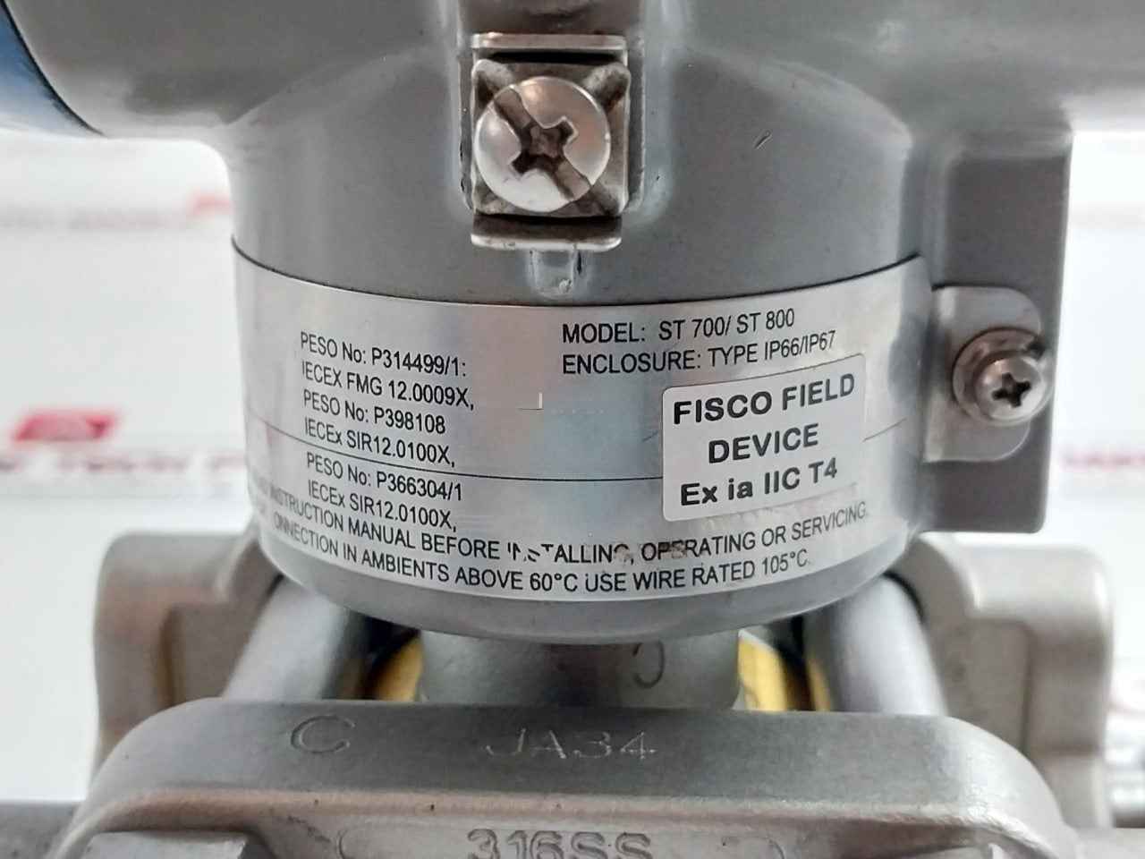 Honeywell St 800 Foundation Fieldbus Pressure Transmitter 4500 Psi Ip66/Ip67