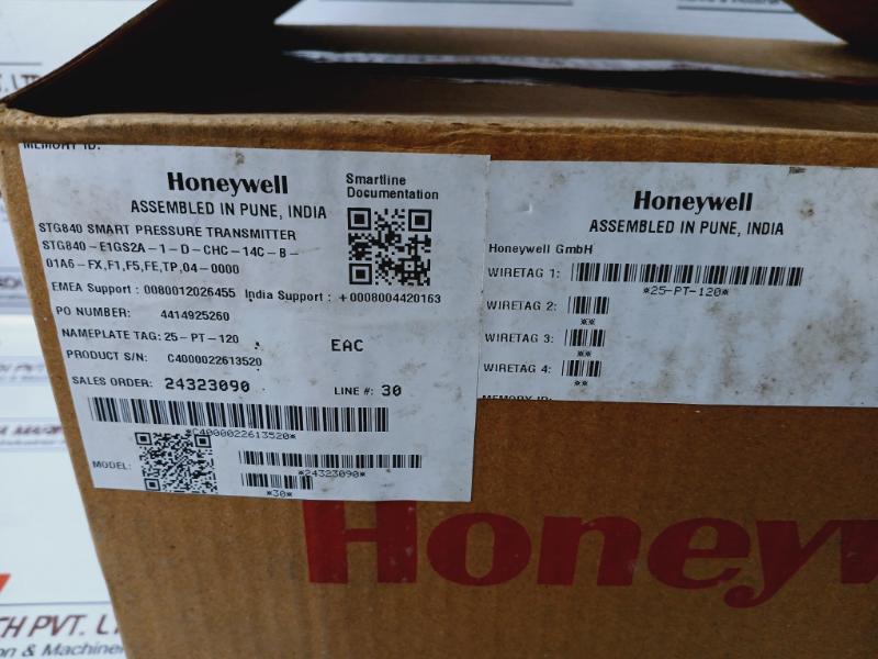 Honeywell St 800 Smart Pressure Transmitter Stg840-e1Gs2A-1-d-chc-14C-b-01A6-fx