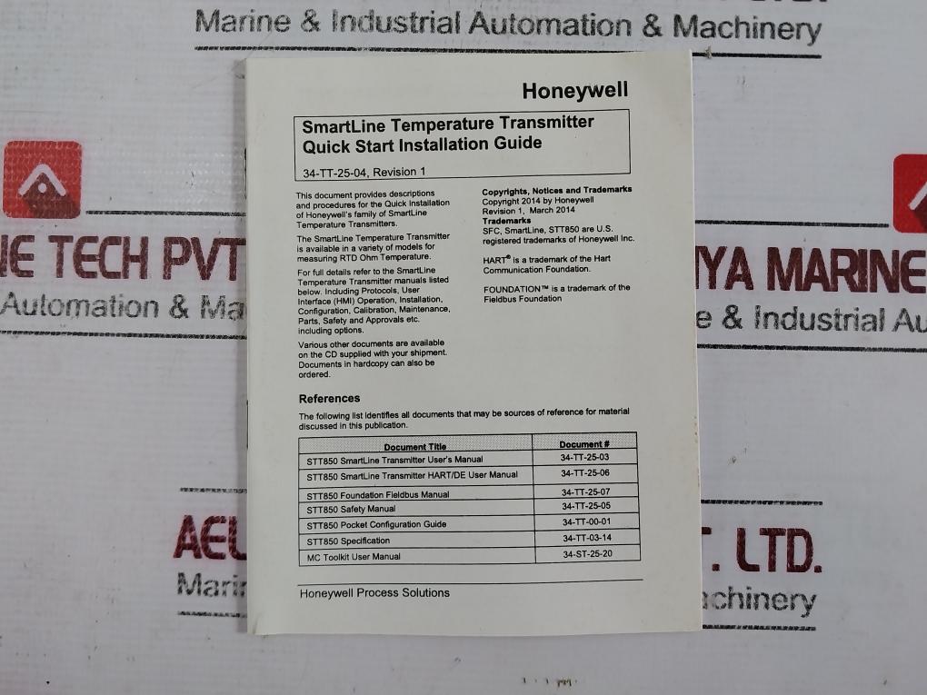 Honeywell St800 Smartline Gauge Pressure 11 To 42Vdc 3000 Psig Dc200 U5.20.S.Sc