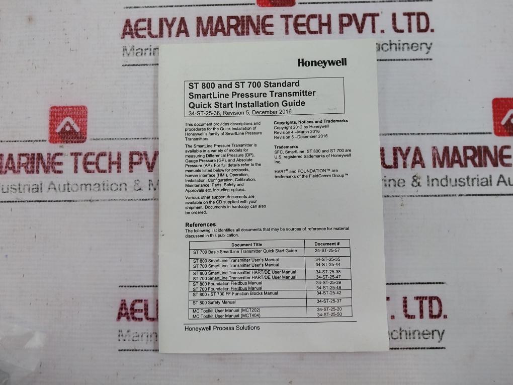 Honeywell Sta72S-e1G000-1-c-ahs-11C-b-11A6-f1-0000 Smart Pressure Transmitter