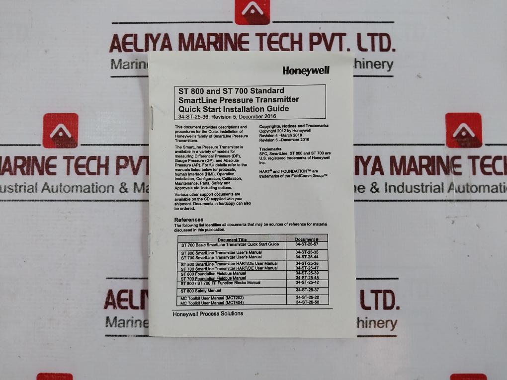 Honeywell Std720-e1Hc4As-1-0-ahc-11C-b-11A0-f1-0000 Smart Pressure Transmitter