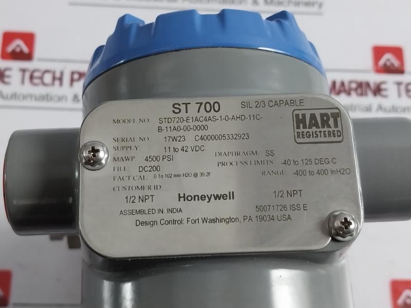 Honeywell Std720-e1ac4as-1-0-ahd-11c-b-11a0-00-0000 Smart Pressure Transmitter