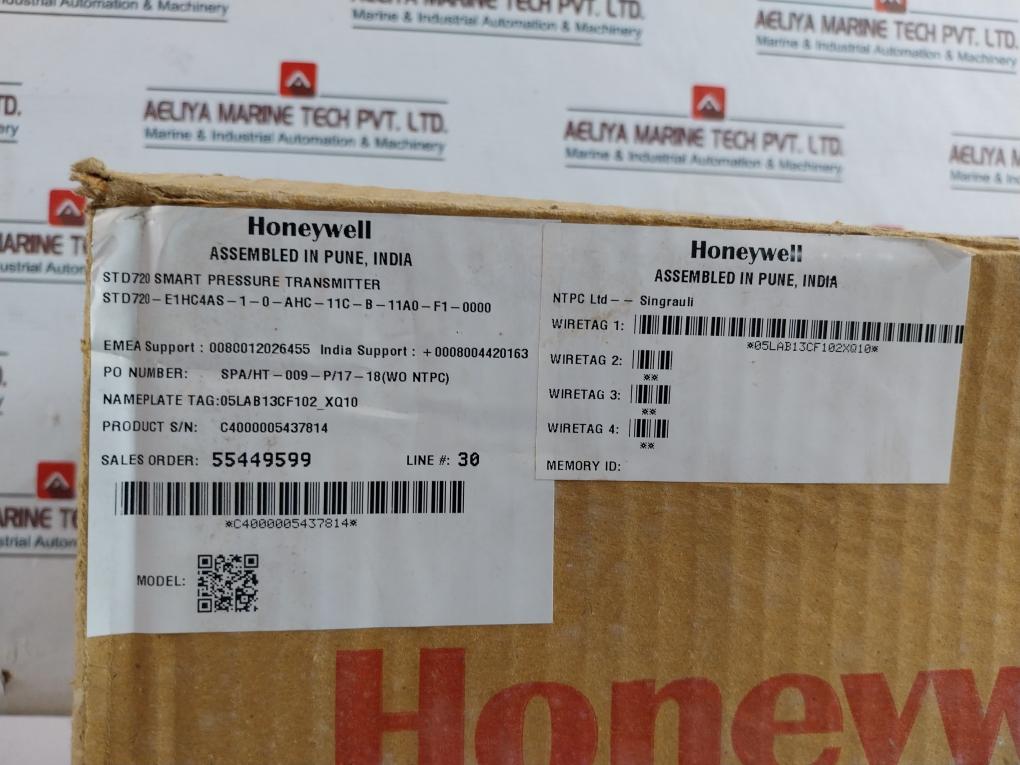 Honeywell Std720 Smartline Pressure Transmitter Std720-e1Hc4As-1-0-ahc-11C-b-11A0-f1-0000