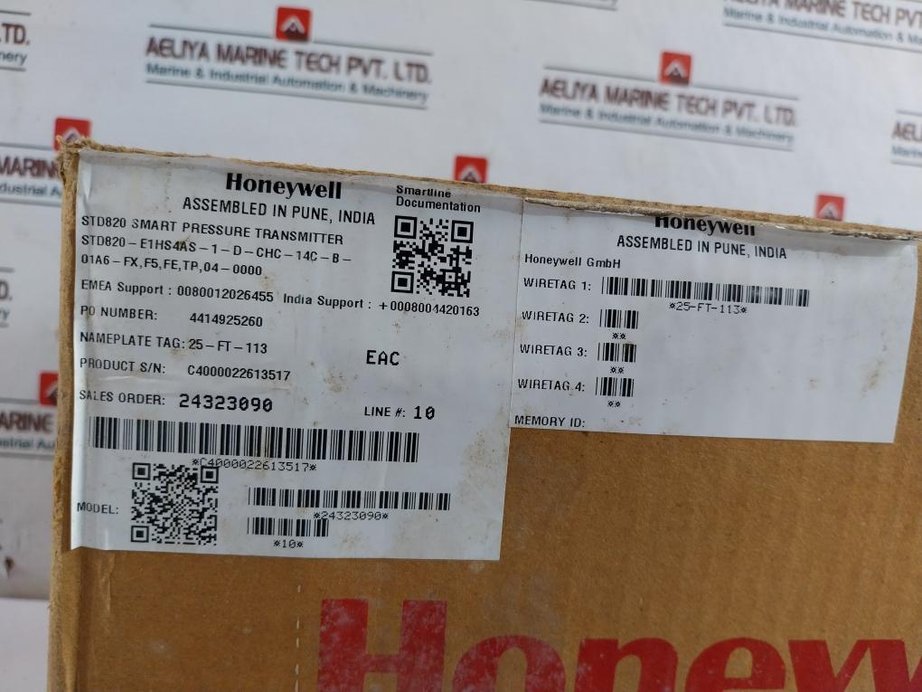 Honeywell Std820-e1Hs4As-1-d-chc-14C-b-01A6-fx Smartline Pressure Transmitter