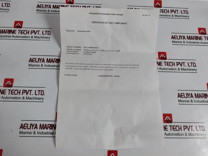 Honeywell Std830a1as1as1cfhd11sb21a7f10000 Smart Line Differential Pressure