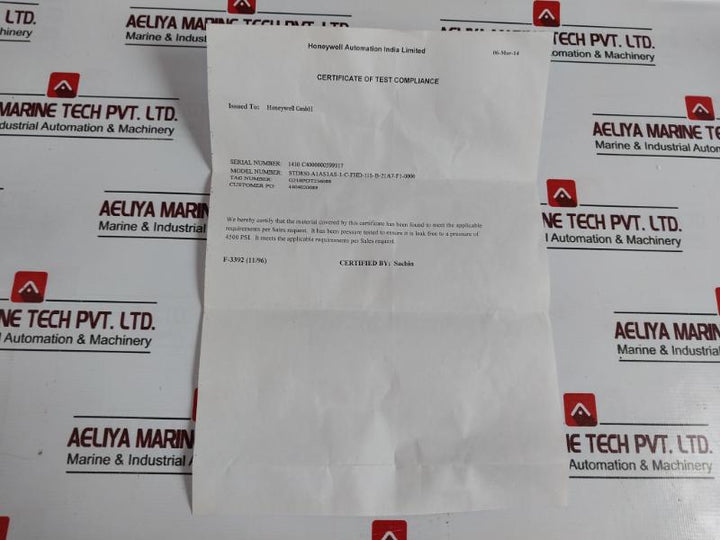 Honeywell Std830a1as1as1cfhd11sb21a7f10000 Smart Line Differential Pressure