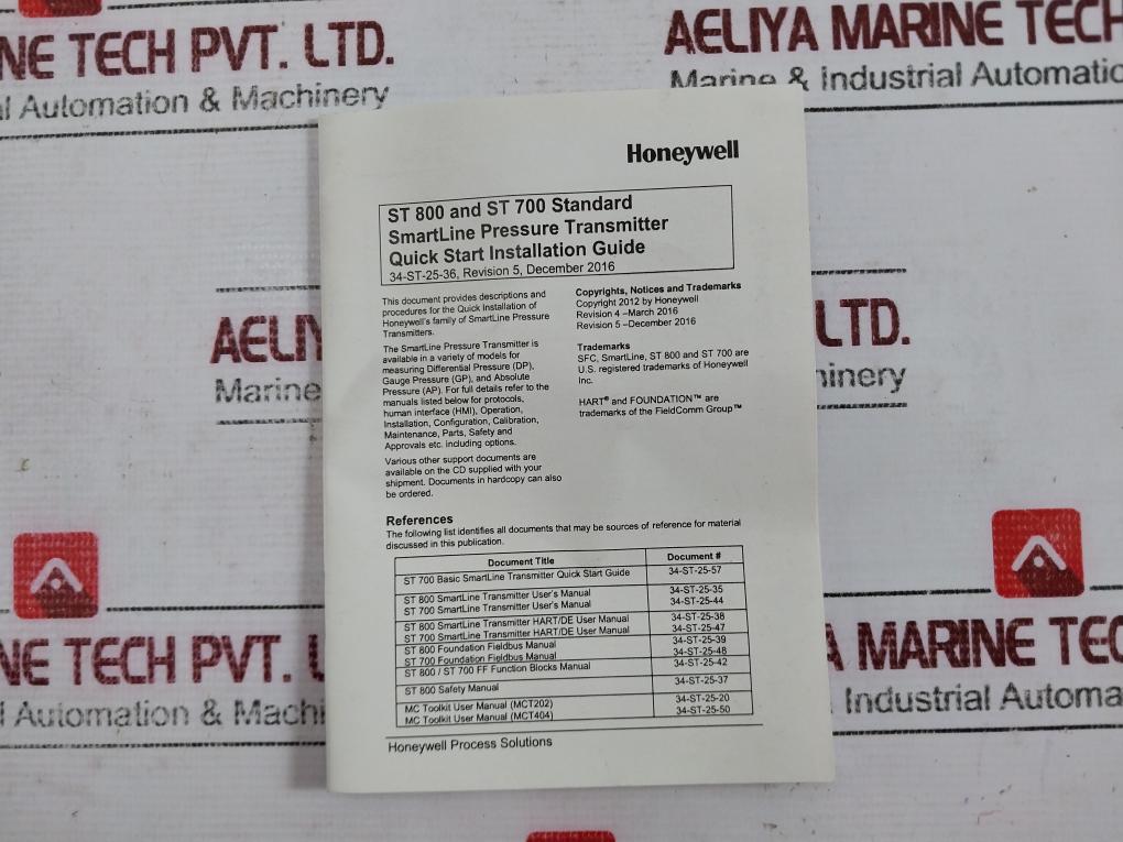 Honeywell Stg740 Smart Line Pressure Transmitter Stg740-e1Gc4C-1-c-ad0-11S-a-10A6-f1-0000