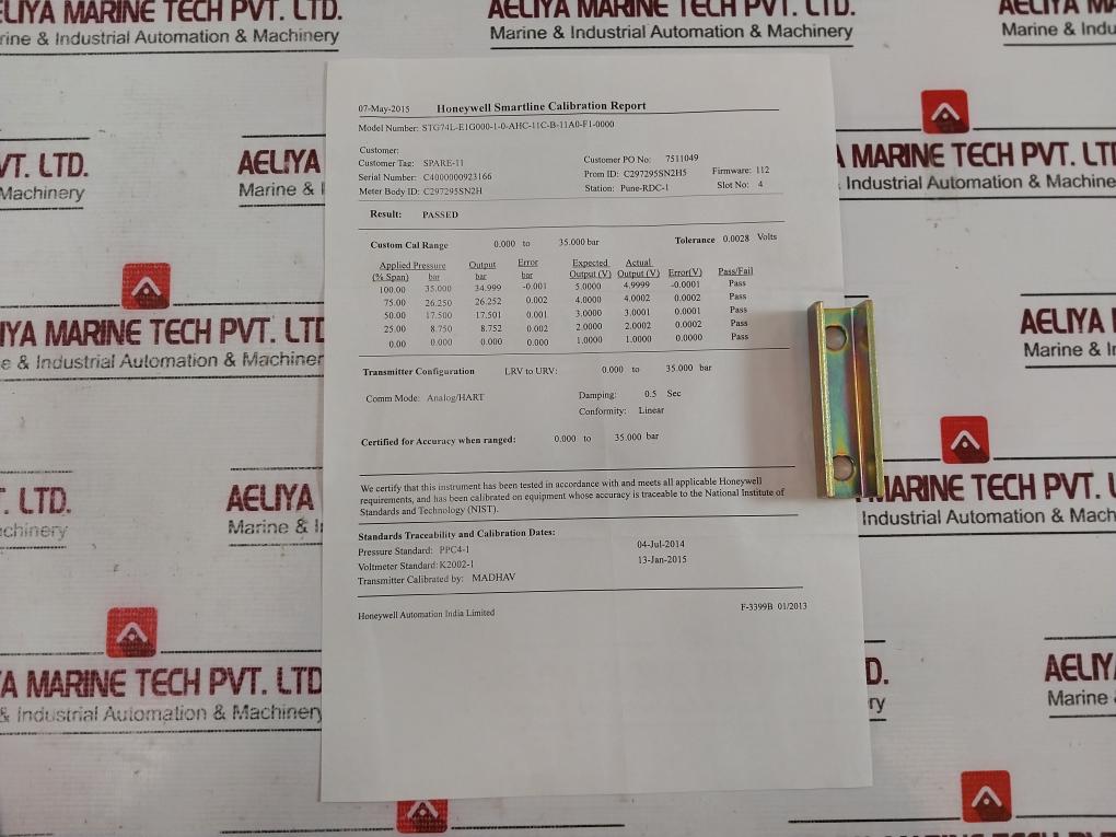 Honeywell Stg74L-e1G000-1-0-ahc-11C-b-11A0-f1-0000 Smart Pressure Transmitter