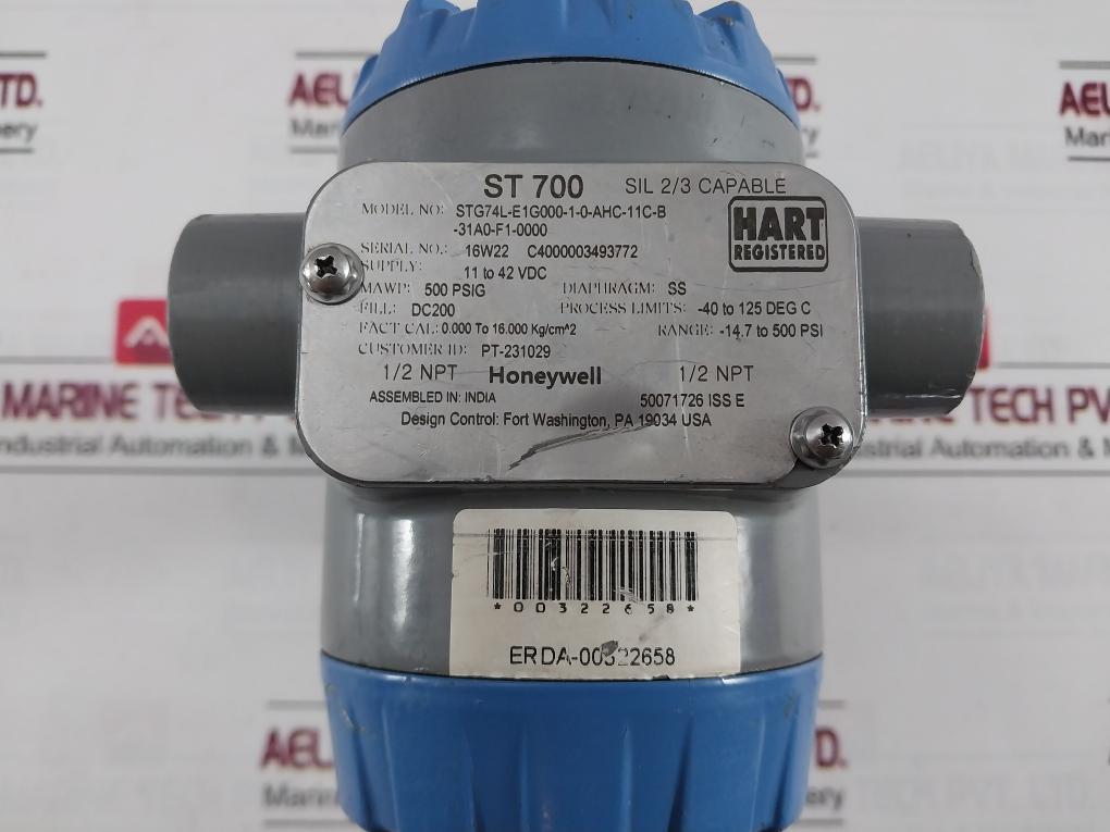 Honeywell Stg74L-e1G000-1-0-ahc-11C-b-31A0-f1-0000 Pressure Gauge Transmitter