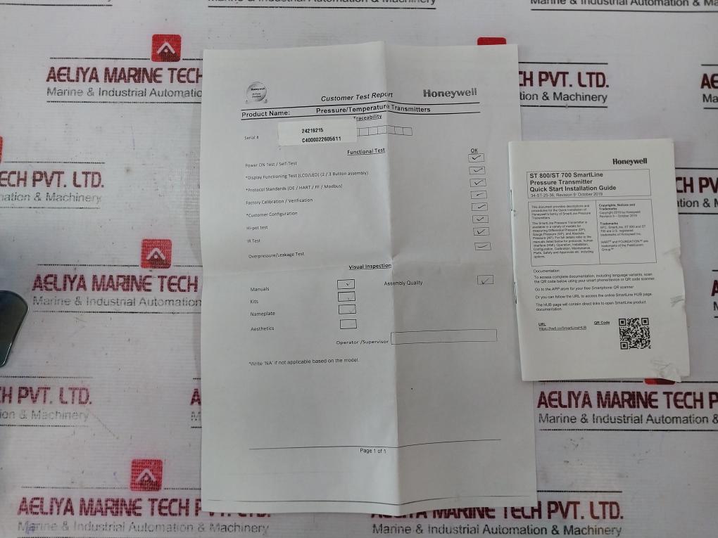 Honeywell Stg74L Smartline Pressure Transmitter Stg74L-e1G000-1-d-ahd-11C-b-11A6-f1,F5-0000