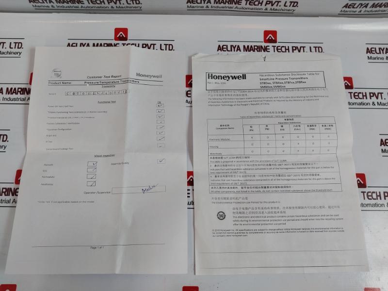 Honeywell Stg74l-e1g000-1-d-ahd-11c-b-11a6-f1,f5-0000 Pressure Transmitter St700