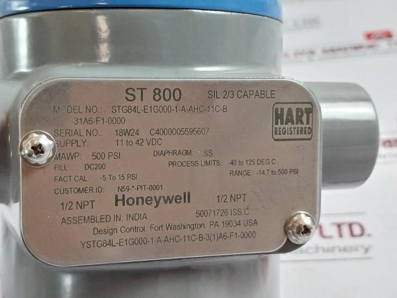 Honeywell Stg84l-e1g000-1-a-ahc-11c-b-31a6-f1-0000 Smart Pressure Transmitter