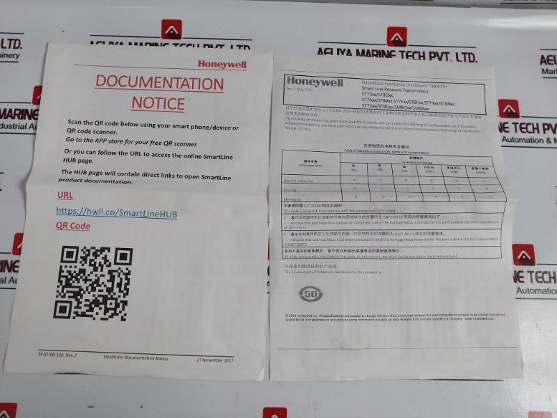 Honeywell Stg84l-e1g000-1-a-ahc-11c-b-31a6-f1-0000 Smart Pressure Transmitter