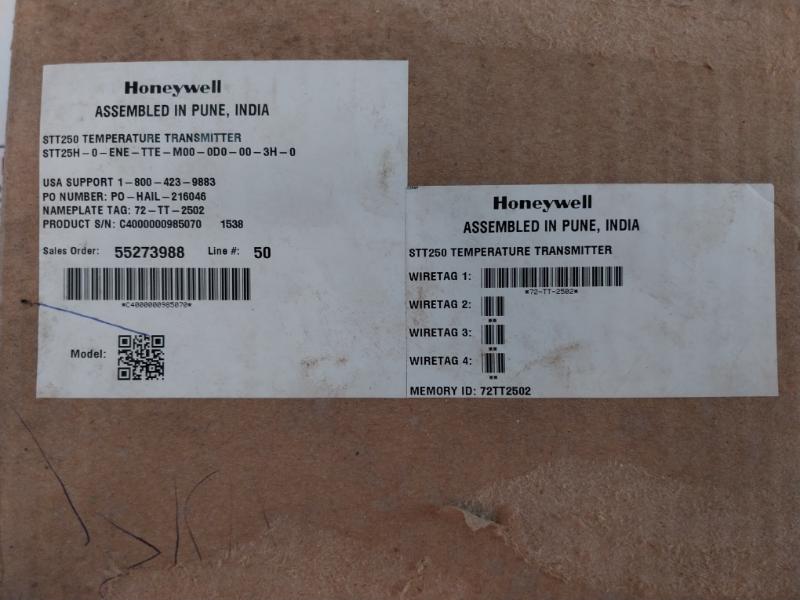 Honeywell Stt25h0enettem000d0003h0 Smart Temperature Transmitter Stt 3000 Rev.a