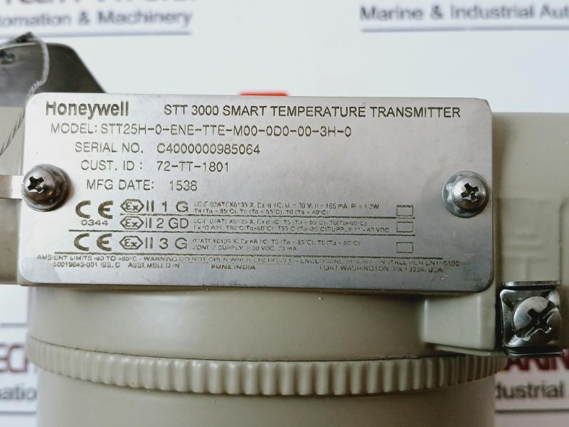 Honeywell Stt 3000 Stt25H-0-ene-tte-m00-0D0-00-3H-0 Smart Temperature Transmitter