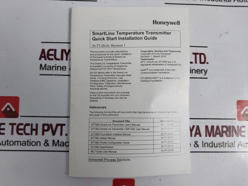 Honeywell Stt850-t-0-a-ahb-11s-a-00a0-00-0000 Pressure Temperature Transmitter