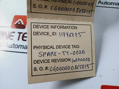Honeywell Stt850-t-0-d-gfd-15C-b-11A0-f1-0000 Smartline Temperature Transmitter Rev.B