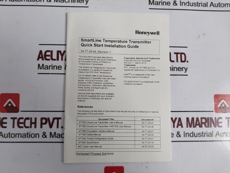 Honeywell STT850-T-0-D-GFD-15C-B-11A0-F1-0000 Smart Pressure Transmitter 50091781