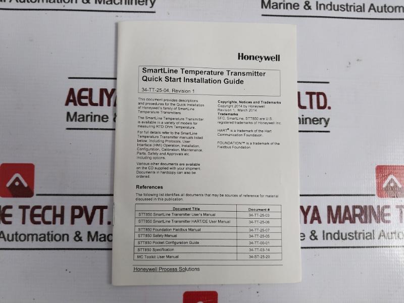 Honeywell Stt850-t-0-d-gfd-15c-b-11a0-f1-0000 Smart Pressure Transmitter 5009178