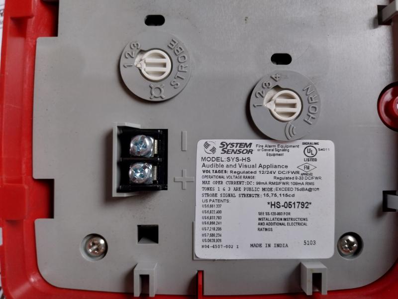 Honeywell Sys-hs Plastic System Sensor Hooter Cum Flasher 75dba @10ft