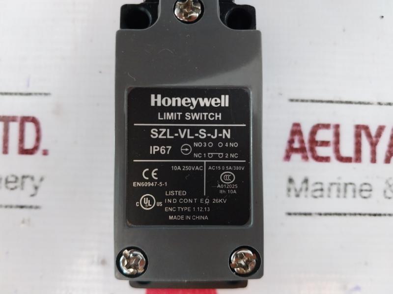 Honeywell Szl-vl-s-j-n Limit Switch Ip67 10A 250Vac, Ac15 0.5A/380V