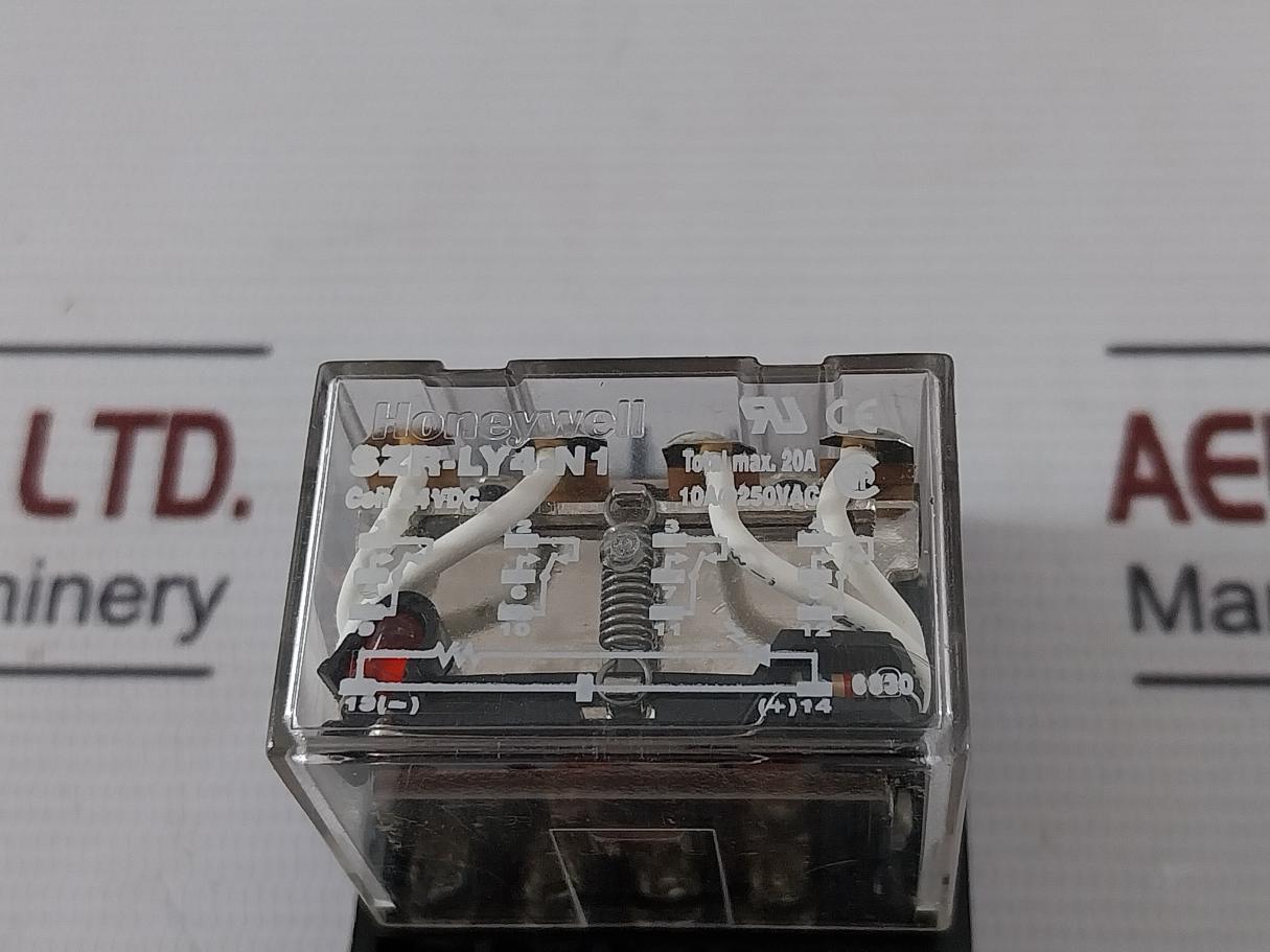 Honeywell Szr-ly4-n1 Power Relay With Socket Szx-slf-14 24Vdc 20A 10A At 250Vac