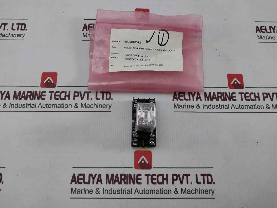 Honeywell Szr-my2-n1 2 Pole Auxiliary Relay Socket 50/60Hz 5A 250Vac