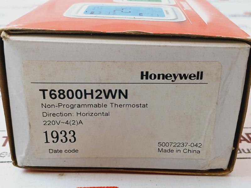 Honeywell T6800H2Wn Electronic Digital Thermostat Horizontal 220Vac Ip20