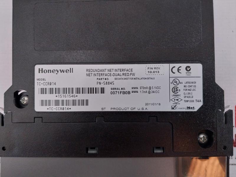 Honeywell Tc-ccr014 Redundant Net Interface Module 93405201-101