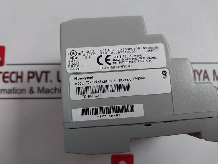 Honeywell Tc-ffpcx1 Power Supply Module 120/230Vac 24Vdc 1.2A T3C G9900Ps13B