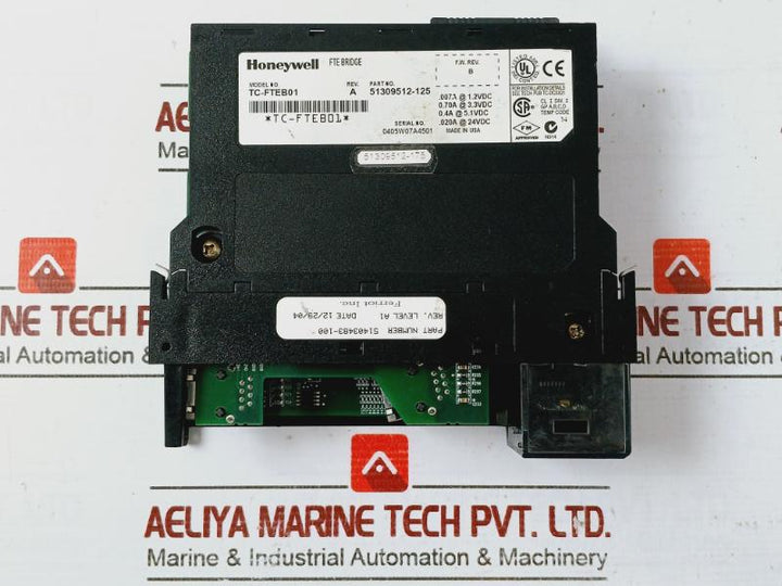 Honeywell Tc-fteb01 Fte Ethernet Bridge Module 51309512-125 Rev.Level A 51403449