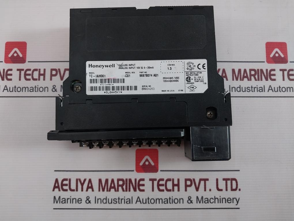Honeywell Tc-iah061 Analog Input Module 96978074 A01 4-20Ma/10V 6 Pt Rev: 1.3