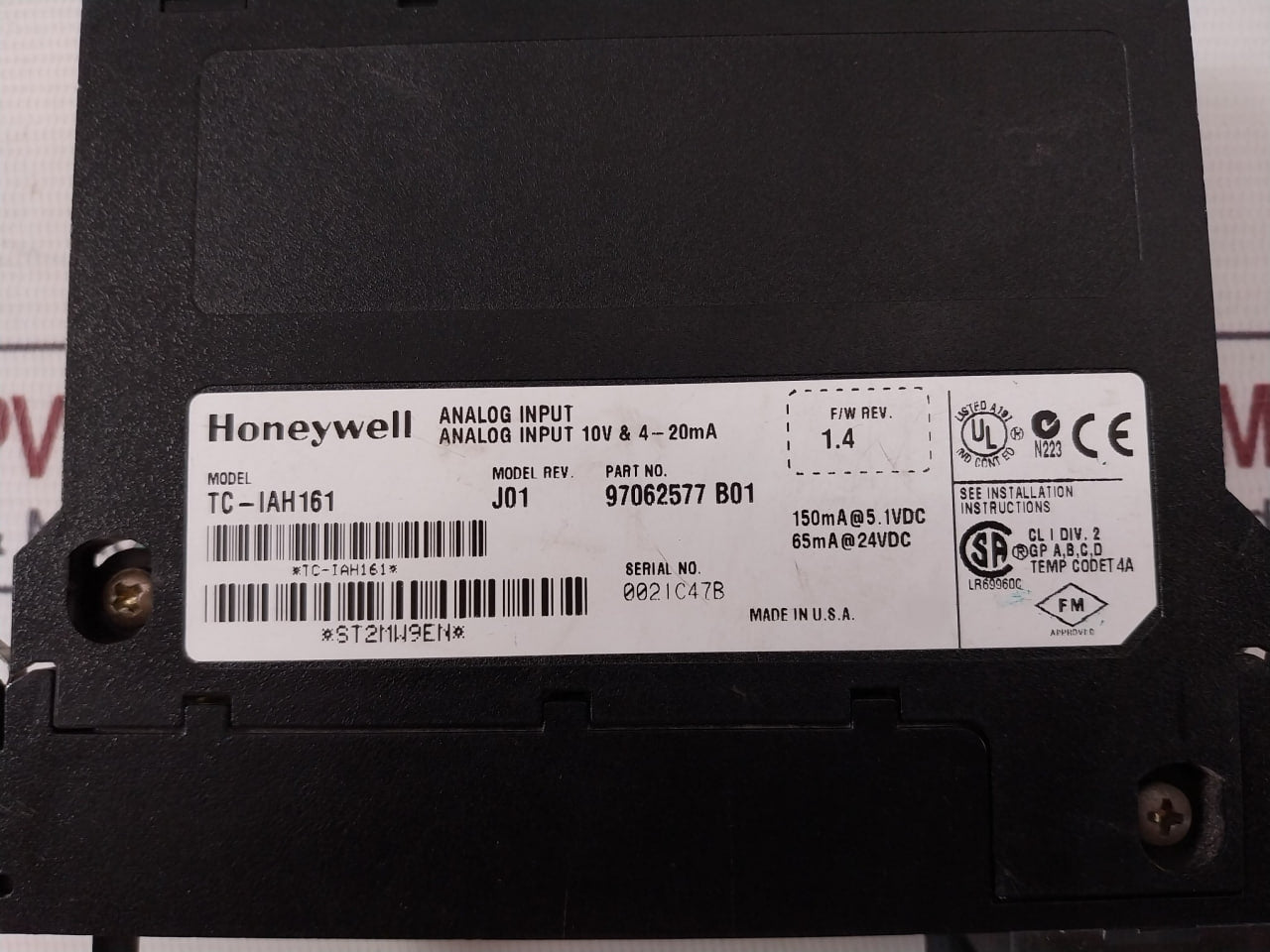 Honeywell Tc-iah161 Analog Input Module 4–20Ma 0–10V Rev.J01