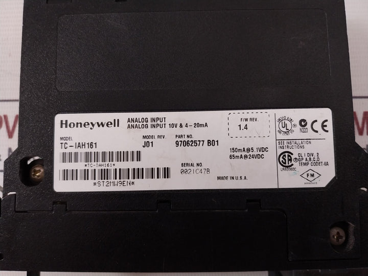 Honeywell Tc-iah161 Analog Input Module 4–20Ma 0–10V Rev.J01